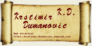 Krstimir Dumanović vizit kartica